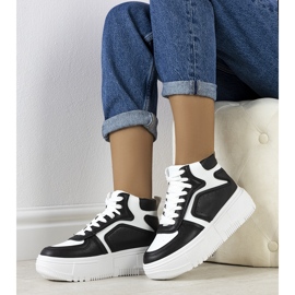 Deportivas tobilleras Zetta negras y blancas blanco negro 1