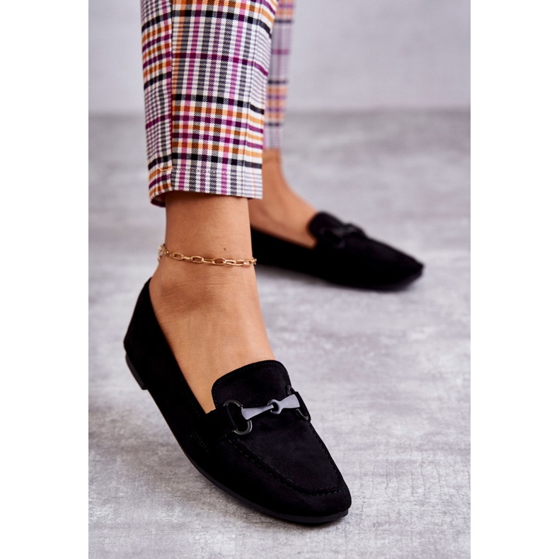 FB2 Mocasines De Ante Con Adorno Santi Negro 1