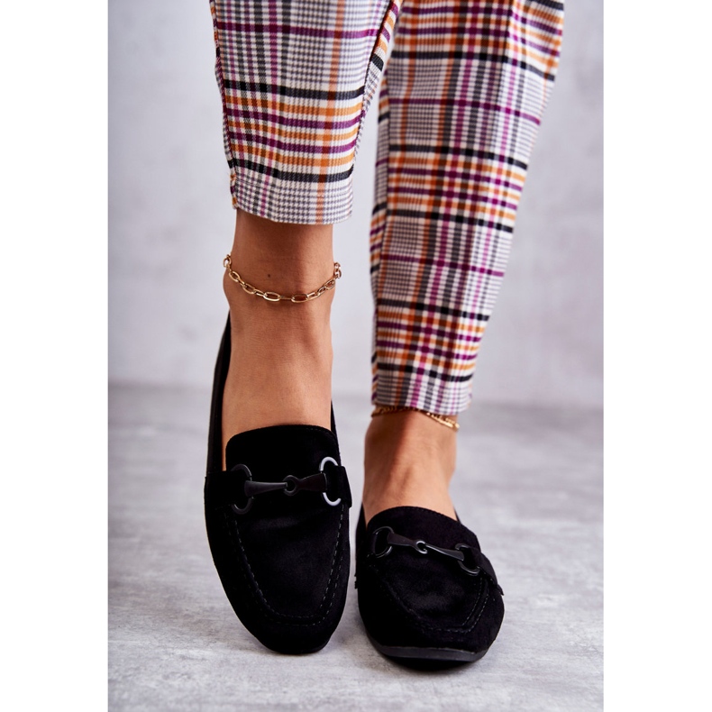 FB2 Mocasines De Ante Con Adorno Santi Negro 2