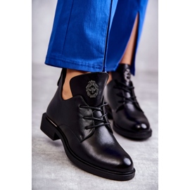 Vinceza Botas De Cuero Con Cordones Y Recortes Black Fabiana negro 2