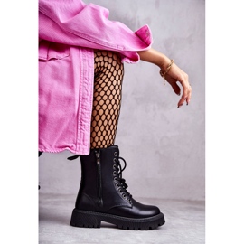 PE1 Botas Calientas de Cuero Obreras Amarradas Maria Negra negro 8