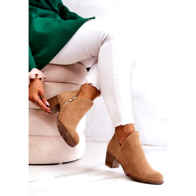 PL5 Botas mujer de piel con tacón Camel Larsa marrón 4 PL5 Botas mujer de piel con tacón Camel Larsa marrón 4