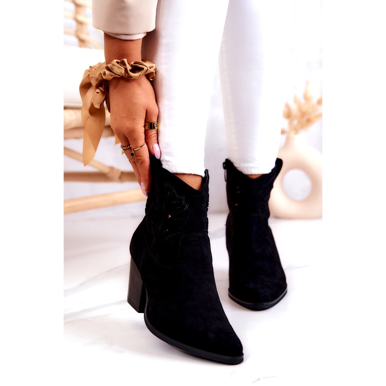 S.Barski Botas Vaqueras Mujer Ante Negras Devon negro 1