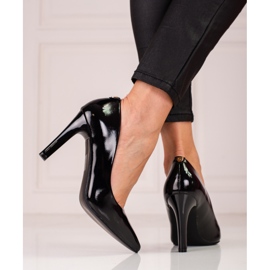 Zapatos de salón negros de mujer con tacones altos Shelovet 2
