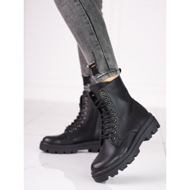 Botas de cordones Shelovet negras para mujer negro 3