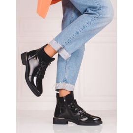 Botas de mujer elegantes con cordones Shelovet negro 2
