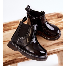 Botas Cálidas Infantiles Lacadas Negro Porky 2