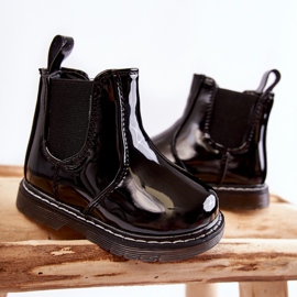 Botas Cálidas Infantiles Lacadas Negro Porky 3