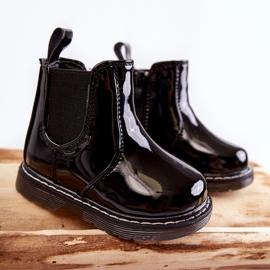 Botas Cálidas Infantiles Lacadas Negro Porky 4