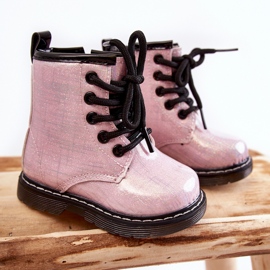 Botas Abrigadas Infantiles Con Cremallera Lacado Rosa Goopy rosado 5