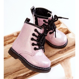 Botas Abrigadas Infantiles Con Cremallera Lacado Rosa Goopy rosado 3