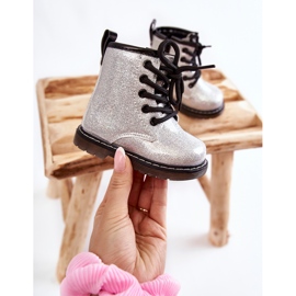 FR1 Botas Infantiles Cálidas Con Cremallera Lacado Plata Goopy 3