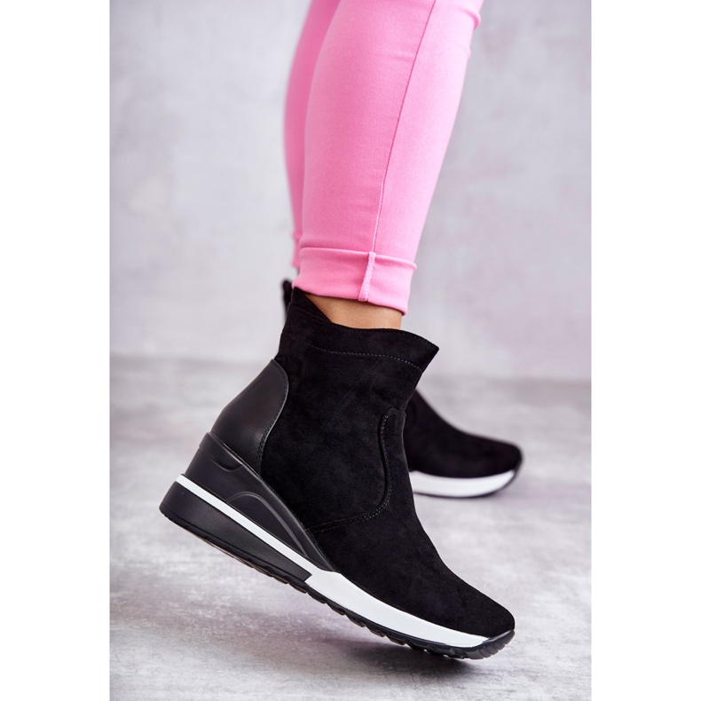 Vinceza Zapatillas negras con cuña Rita negro 1