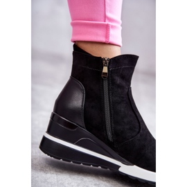 Vinceza Zapatillas negras con cuña Rita negro 3