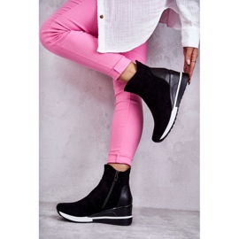 Vinceza Zapatillas negras con cuña Rita negro 5
