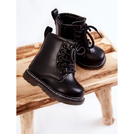 Botas Infantiles De Piel Con Cremallera Negro Omua 4