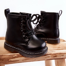 Botas Infantiles De Piel Con Cremallera Negro Omua 5