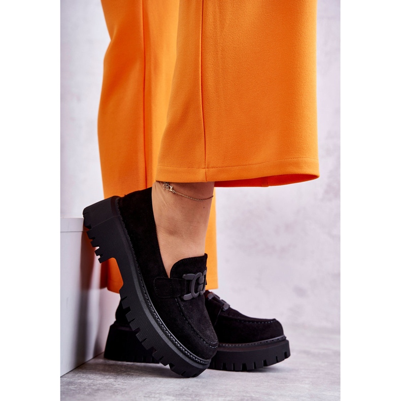 Zapatos De Mujer De Ante Con Adorno Negro 2