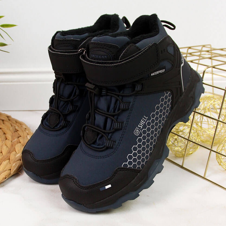 Botas de nieve impermeables de niño American Club azul marino 2