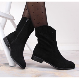 Botines cowboy mujer ante calados negros Jezzi JEZ368A 4