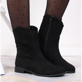 Botines cowboy mujer ante calados negros Jezzi JEZ368A 6