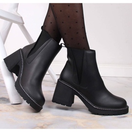 Botines Chelsea de piel para mujer en el poste, un Artiker negro cálido sin cordones 4
