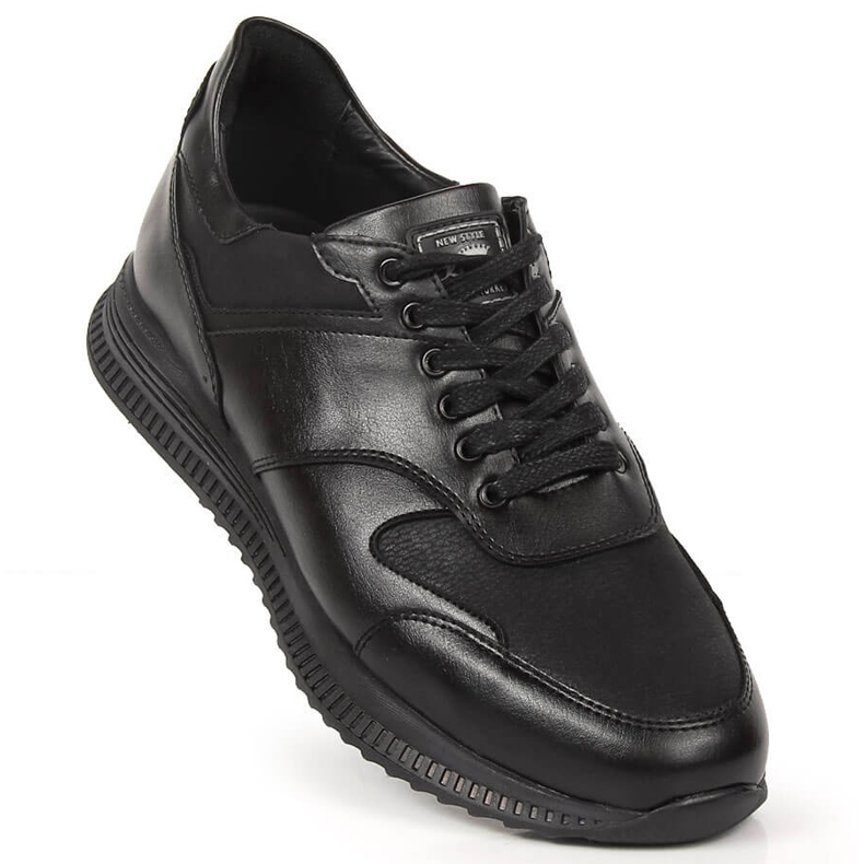 Zapato casual hombre piel negro Kingle 1