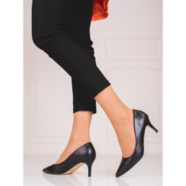 Zapatos negros de mujer con tacón Shelovet bajo 1