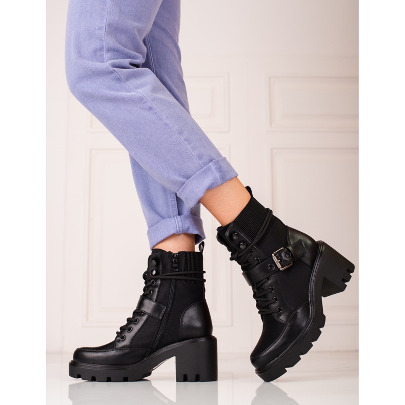 Zapatos de tacón negros Shelovet para mujer 1