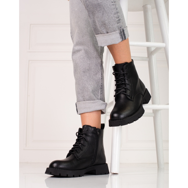 Bolsos con cordones Shelovet de mujer clásicos negro 2