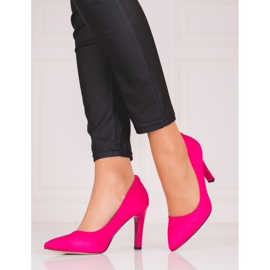 Zapatos de salón de mujer con tacones altos Shelovet rosa. rosado 2