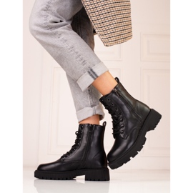 Botas de cordones Shelovet negras para mujer negro 1