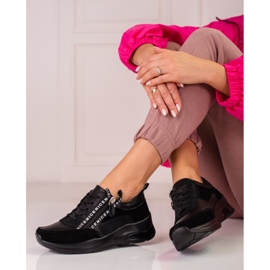 Deportivas de mujer de piel con cremallera Shelovet negro 1