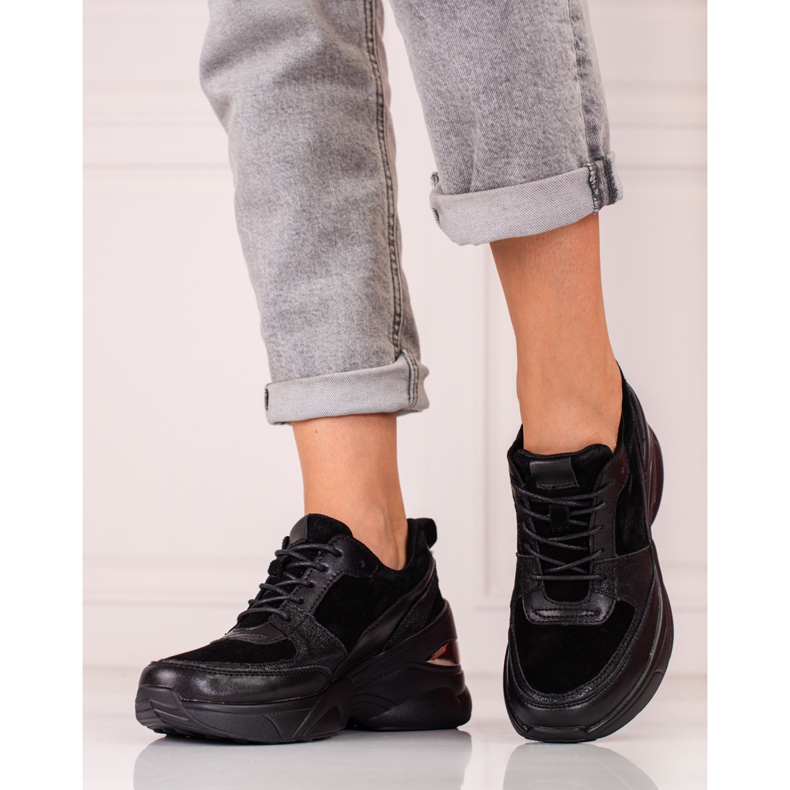 Deportivas mujer piel negra Shelovet negro 2