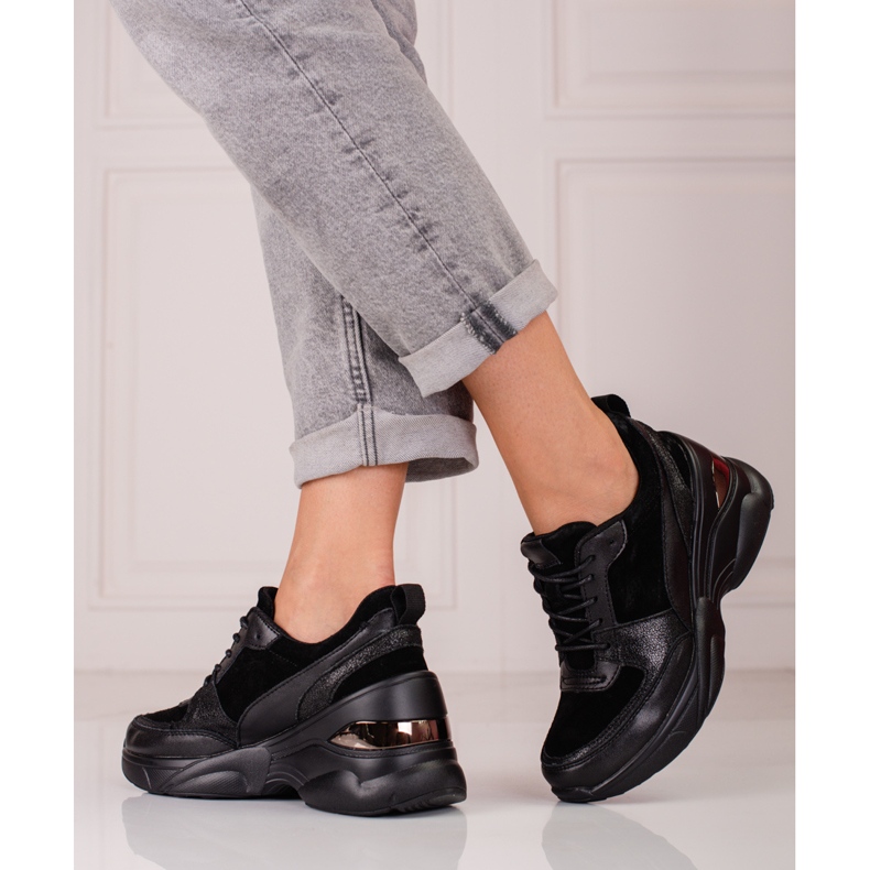 Deportivas mujer piel negra Shelovet negro 1