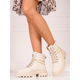 Botas de montaña de mujer beige con cadenas Shelovet 1