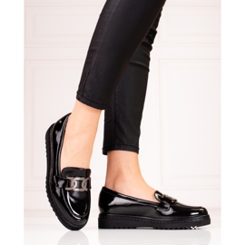Mocasines de mujer lacados en la plataforma Vinceza negro 1