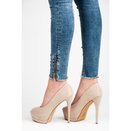 Vices Tacones de gamuza con punta abierta marrón 3