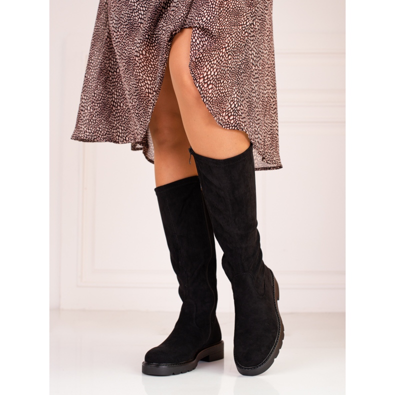 Botas de mujer Shelovet de ante negro 1