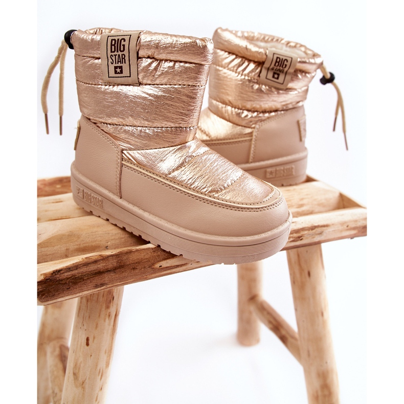 Botas de nieve para niños Big Star KK374221 Beżowo-Złote beige 2