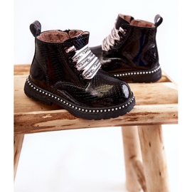 PA1 Botas Infantiles Piel Negra Cálidas Dottie negro 2