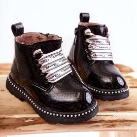 PA1 Botas Infantiles Piel Negra Cálidas Dottie negro 3