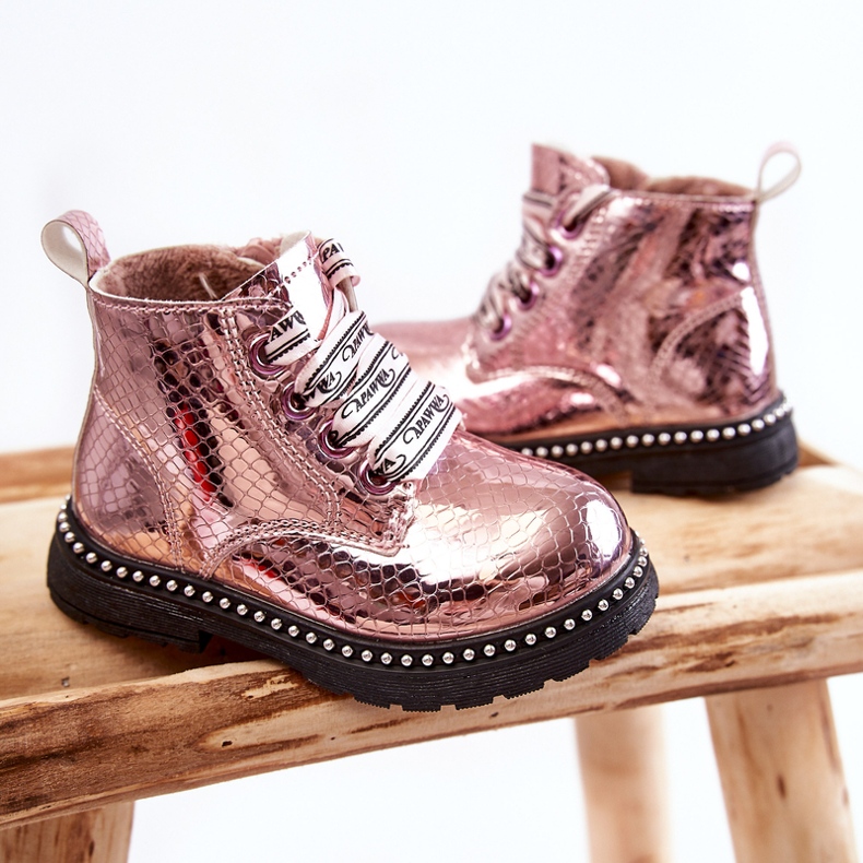 PA1 Botas Infantiles Piel Abrigada Dottie Rosa rosado 2