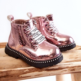 PA1 Botas Infantiles Piel Abrigada Dottie Rosa rosado 1
