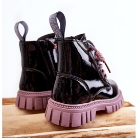 PA1 Botas Cálidas Heidi Lacado Negro y Violeta 6