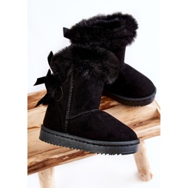 Botas cálidas negras para niños con lazos Funky Black Snow Boots negro 3
