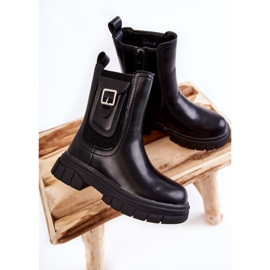 Botas Altas de Piel para Niña Shelby Negras negro 3