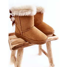 Botas Cálidas Para Niños Con Lazos Beige Funky Snow Boots marrón 4