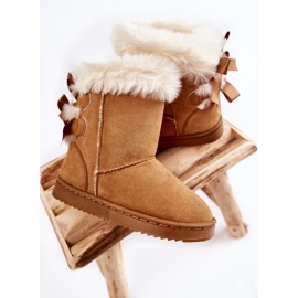 Botas Cálidas Para Niños Con Lazos Beige Funky Snow Boots marrón 3
