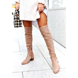 Botas Largas Ante Lycra Evento 20KZ35-3330 Beige 2